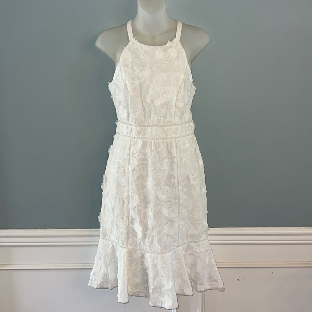 INC Women’s size 2 white gorgeous midi summer beach wedding portrait dress NEW